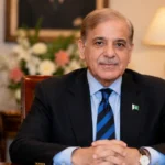 Prime Minister Shehbaz Sharif during an official meeting in Islamabad