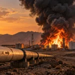 Saudi East-West oil pipeline and oil facility following attacks