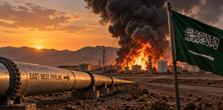 Saudi East-West oil pipeline and oil facility following attacks